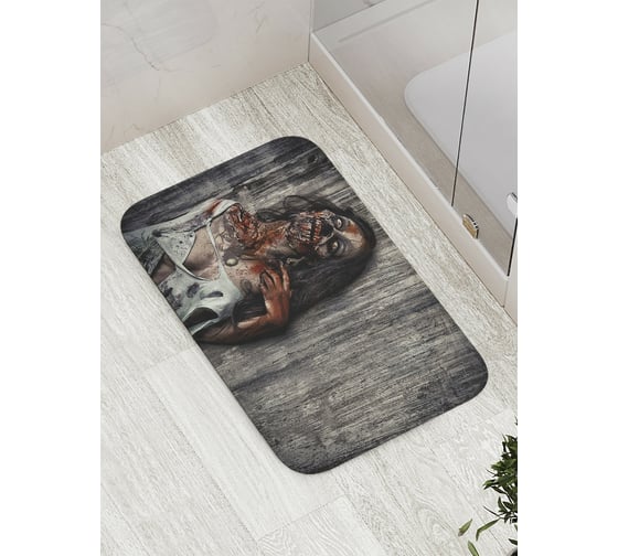 Изображение товара Коврик противоскользящий JoyArty "Девушка зомби" для ванной, сауны, бассейна, bath_36410