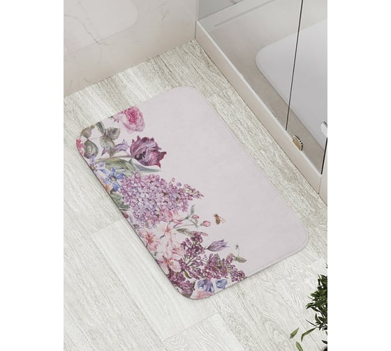 Изображение товара Коврик противоскользящий JoyArty "Цветы акварелью" для ванной, сауны, бассейна, bath_378488