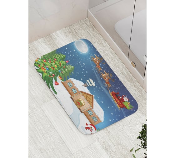 Изображение товара Коврик противоскользящий JoyArty "Встреча с Сантой" для ванной, сауны, бассейна, bath_378610