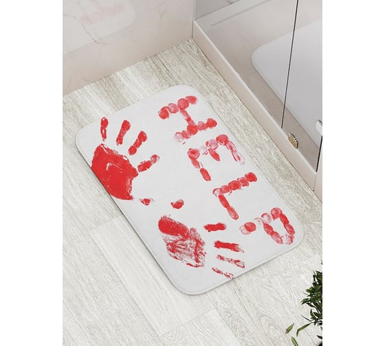 Изображение товара Коврик противоскользящий JoyArty "Кровавый отпечаток" для ванной, сауны, бассейна, bath_4290