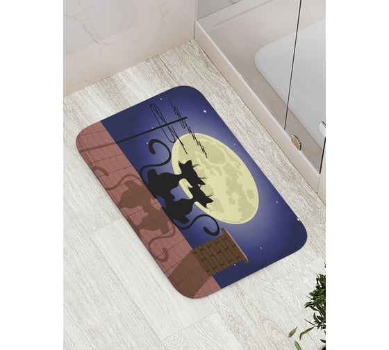 Изображение товара Коврик противоскользящий JoyArty "Коты на крыше смотрят на Луну" для ванной, сауны, бассейна, bath_378866
