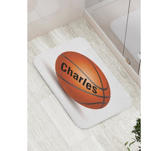 Изображение товара Коврик противоскользящий JoyArty "Баскетбольный мячь Чарльз" для ванной, сауны, бассейна, bath_3968