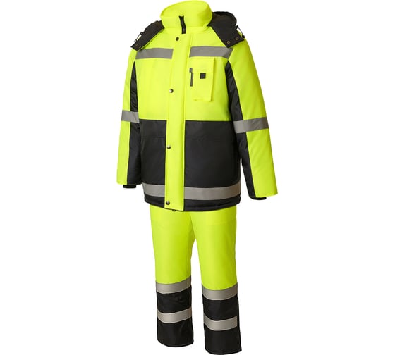 Изображение товара Костюм СОЮЗСПЕЦОДЕЖДА Магистраль утепленный с СВП тк.Оксфорд желтый/т.синий, 52-54/170-176 2000873819776