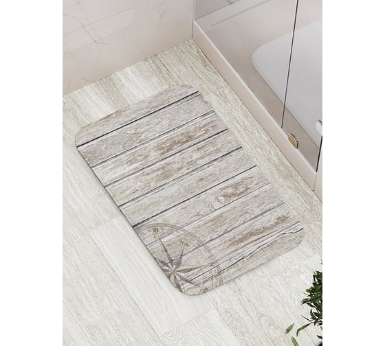 Изображение товара Коврик противоскользящий JoyArty "Компас на заборе" для ванной, сауны, бассейна, bath_4714