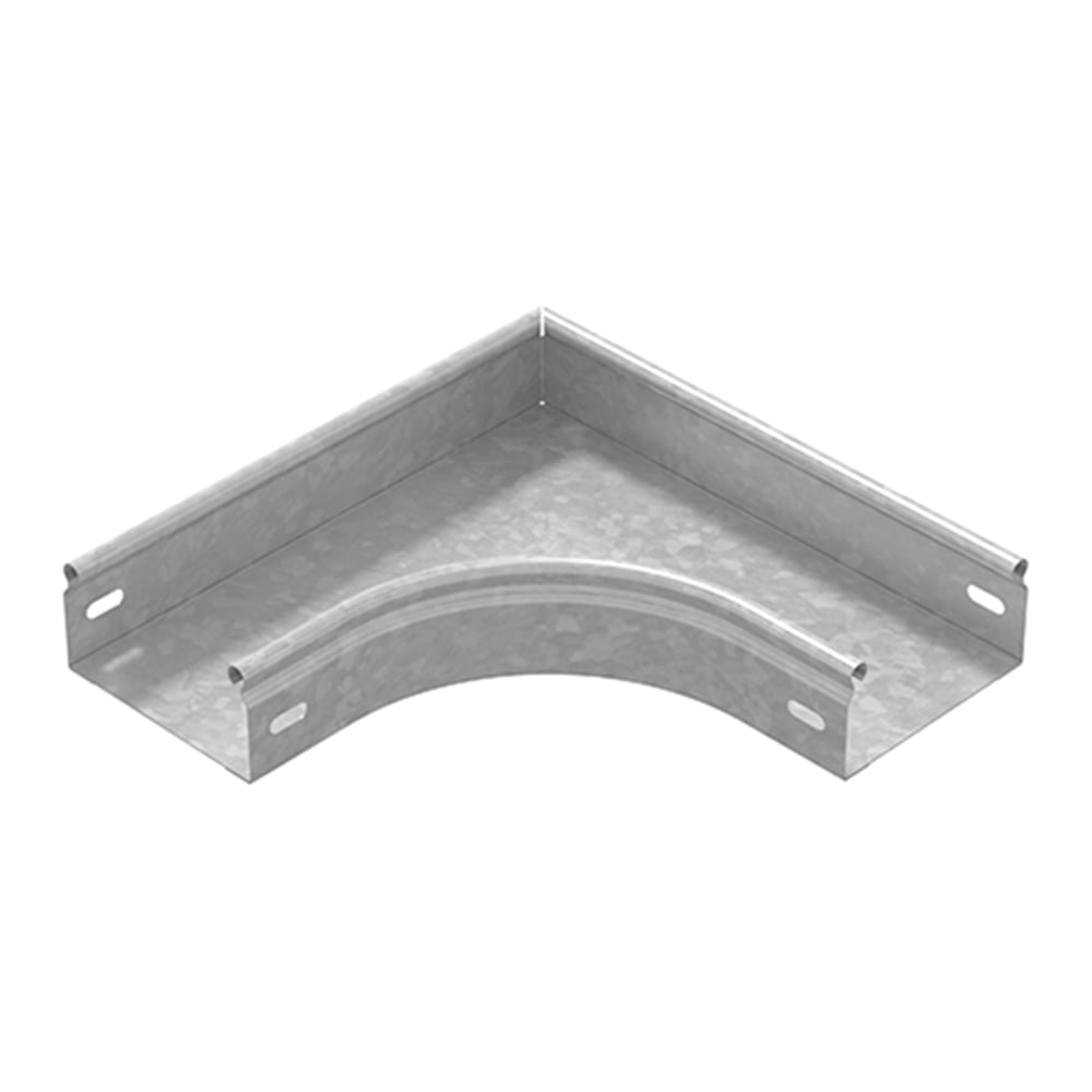 Изображение товара Угол плоский плавный OSTEC 90 градусов к лотку 400x80 сталь цинк GN