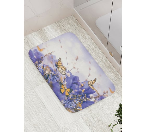 Изображение товара Коврик противоскользящий JoyArty "Райские бабочки" для ванной, сауны, бассейна, bath_4877