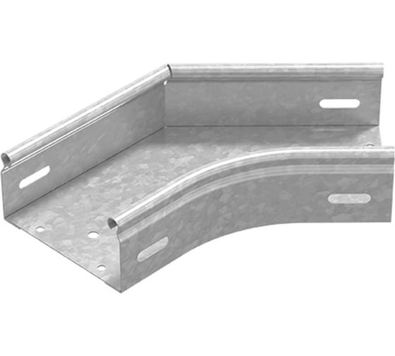 Изображение товара Угол плоский плавный универсальный OSTEC 45 градусов к лотку 400x100, толщина 1.0 мм, Сендзимир цинк УПТРП45-400х100-1,0-R100-СЦ