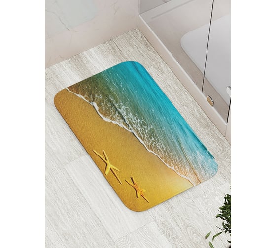 Изображение товара Коврик противоскользящий JoyArty "Морские Звезды на берегу" для ванной, сауны, бассейна, bath_5008