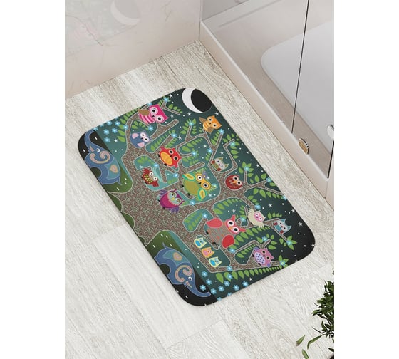 Изображение товара Коврик противоскользящий JoyArty "Ночные совы" для ванной, сауны, бассейна, bath_6669