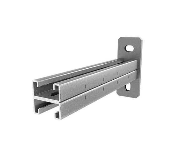 Изображение товара Консоль OSTEC СТРАТ двойная 41x21, база 200, толщ. 2,5 мм, гальван. цинк КСД-41х21х200-2,5-ЭЦ