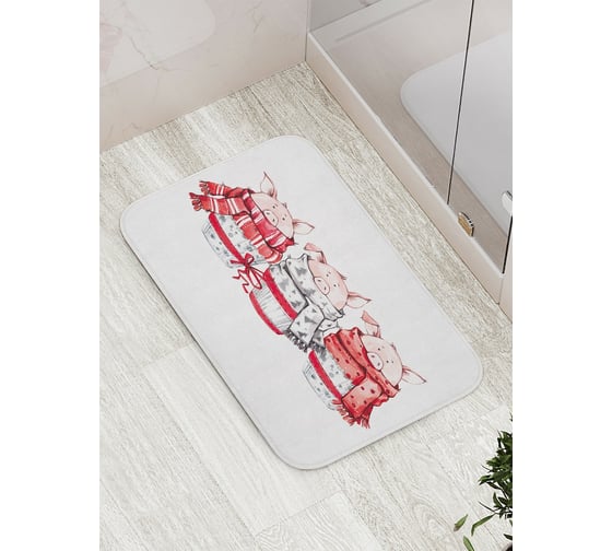 Изображение товара Коврик противоскользящий JoyArty "Три поросенка" для ванной, сауны, бассейна, bath_78051