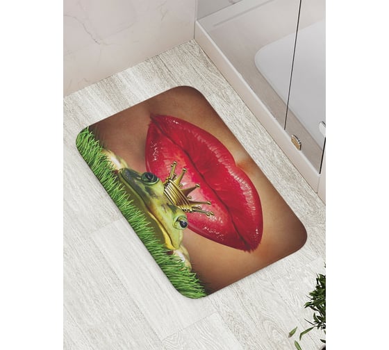Изображение товара Коврик противоскользящий JoyArty "Поцелуй лягушки" для ванной, сауны, бассейна, bath_91954