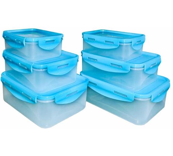 Изображение товара Набор контейнеров из 3-х шт с защелками ООО "ТД "ДИМПЛАСТ" 0,5л,1л,1,5л, 2 шт 4627201674481