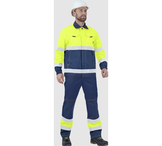 Изображение товара Костюм ГК Спецобъединение БРАЙТ, Со - 3-ий класс защиты, флуоресцентный желтый-синий (104-108, 194-200) Кос 773/104/194