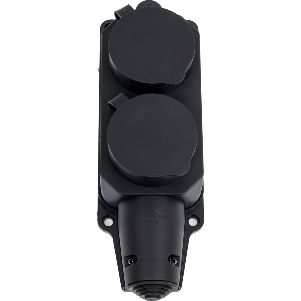 Изображение товара Розетка каучуковая Texenergo переносная 2 места с крышкой RKP16-002, IP44