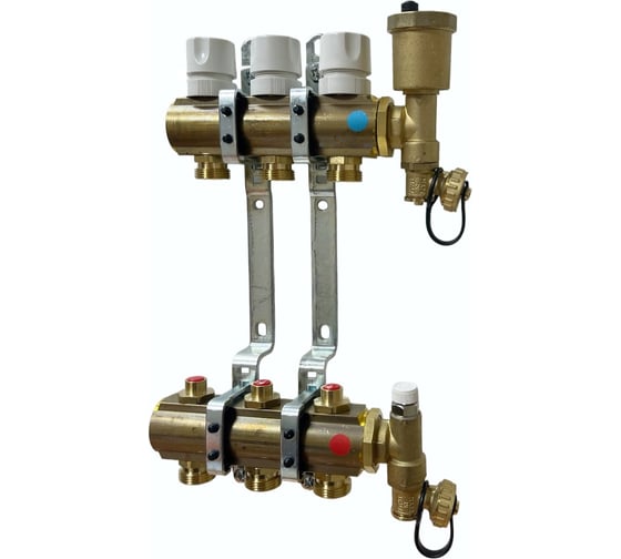 Изображение товара Коллекторная группа Imperial 1x3/4EK- 8 выходов, воздухоспускник, сливной кран Италия 800.08