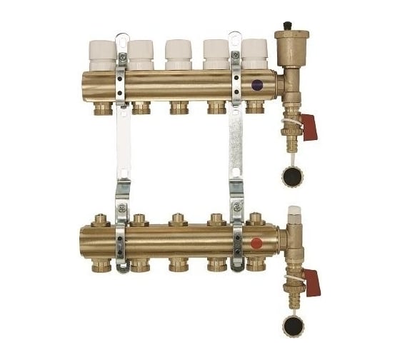 Изображение товара Коллекторная группа Imperial 1x3/4EK-12 выходов, воздухоспускник, сливной кран Италия 800.12
