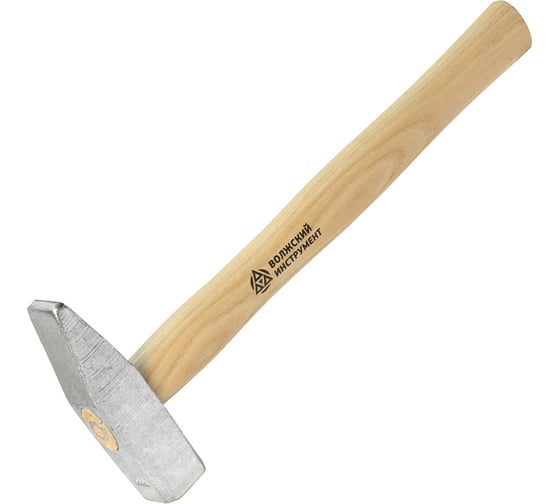 Изображение товара Слесарный молоток Волжский инструмент 0.5 кг, квадратный боек, цинковое покрытие 3603010