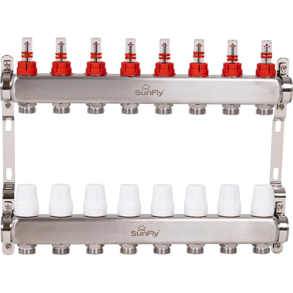 Изображение товара Коллектор из нержавеющей стали с расходомерами SUNFLY 8 выходов модель 26053-1-8