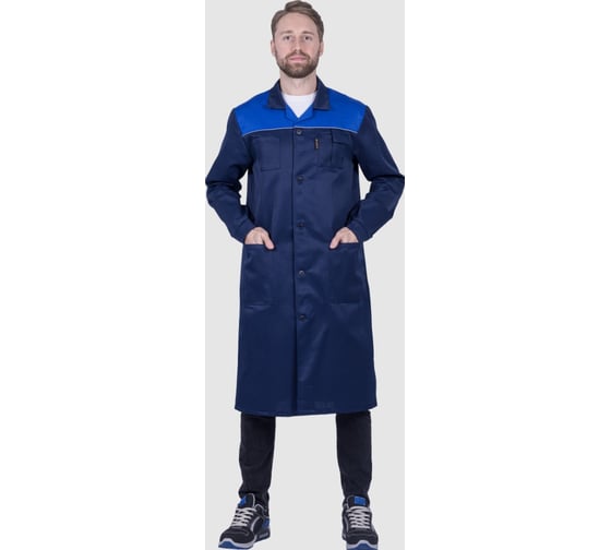 Изображение товара Халат ГК Спецобъединение СТАНДАРТ летний, т/синий-василек (112-116, 158-164), шт, Хал 012/112/158