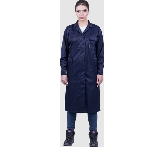 Изображение товара Халат кислотостойкий ГК Спецобъединение т/синий, женский (120-124, 182-188), шт, Хал 009/120/182