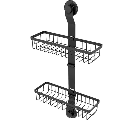 Изображение товара Двухъярусная прямая полка Milardo проволока стальная, черный матовый, Easy EAS0WS2M44