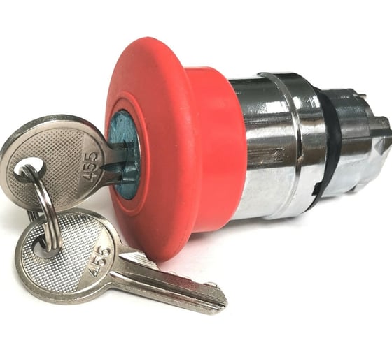Изображение товара Головка аварийной кнопки Briswik металл гриб 22мм ключ КМЕ 56ФКС красный IP65 ZB4BS94.BR