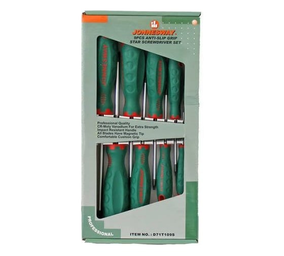 Изображение товара Набор отверток ANTI SLIP TORX T8-T40 Jonnesway D71T109S