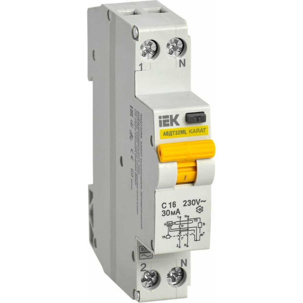 Автоматический выключатель дифференциального тока IEK - MVD12-1-016-C-030