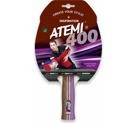 Изображение товара Ракетка для настольного тенниса ATEMI 400 AN 00000030332