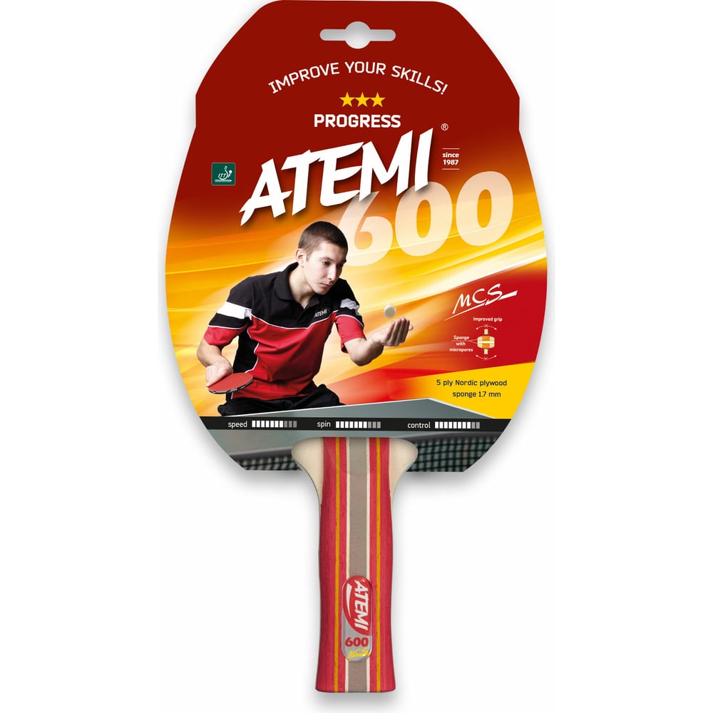 Ракетка для настольного тенниса ATEMI ракетка для настольного тенниса boshika premier 3 звезды