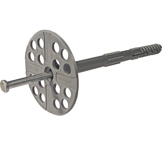 Изображение товара Дюбель гриб Daxmer для теплоизоляции с металлическим гвоздем IZМ 10х140, 60 шт 00000334772