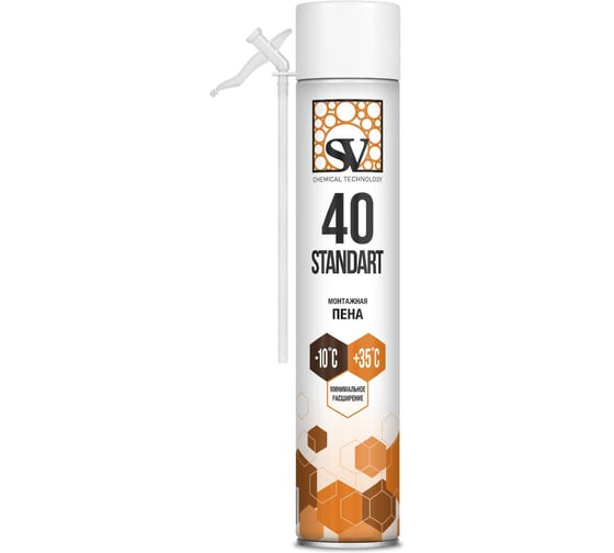 Изображение товара Пена монтажная всесезонная SV бытовая STANDART 40 420 мл (550 г) 111435