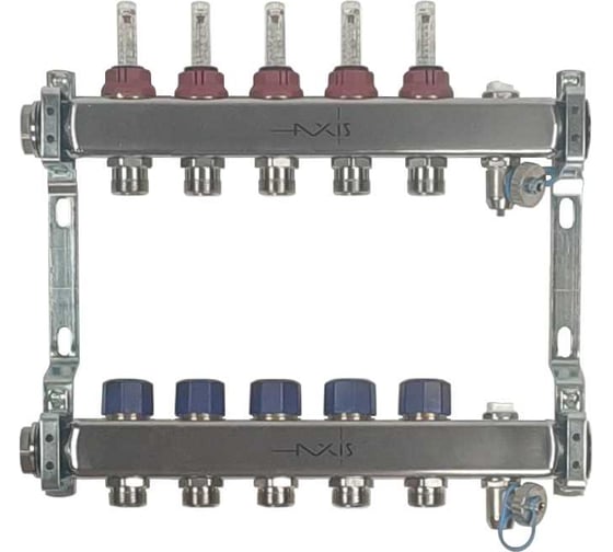 Изображение товара Коллектор из нержавеющей стали в сборе AXIS с расходомерами, 5 выходов AXIS212А05 SMART