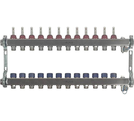 Изображение товара Коллектор из нержавеющей стали в сборе AXIS с расходомерами, 12 выхода AXIS212А12 SMART