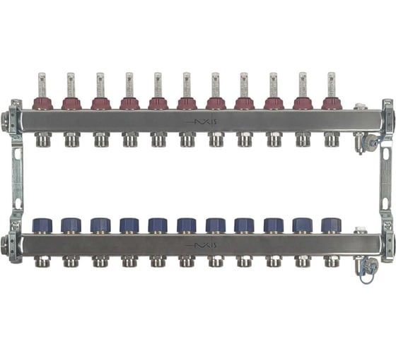 Изображение товара Коллектор из нержавеющей стали в сборе AXIS с расходомерами, 11 выхода AXIS212А11 SMART