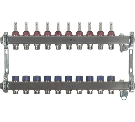 Изображение товара Коллектор из нержавеющей стали в сборе AXIS с расходомерами, 10 выхода AXIS212А10 SMART