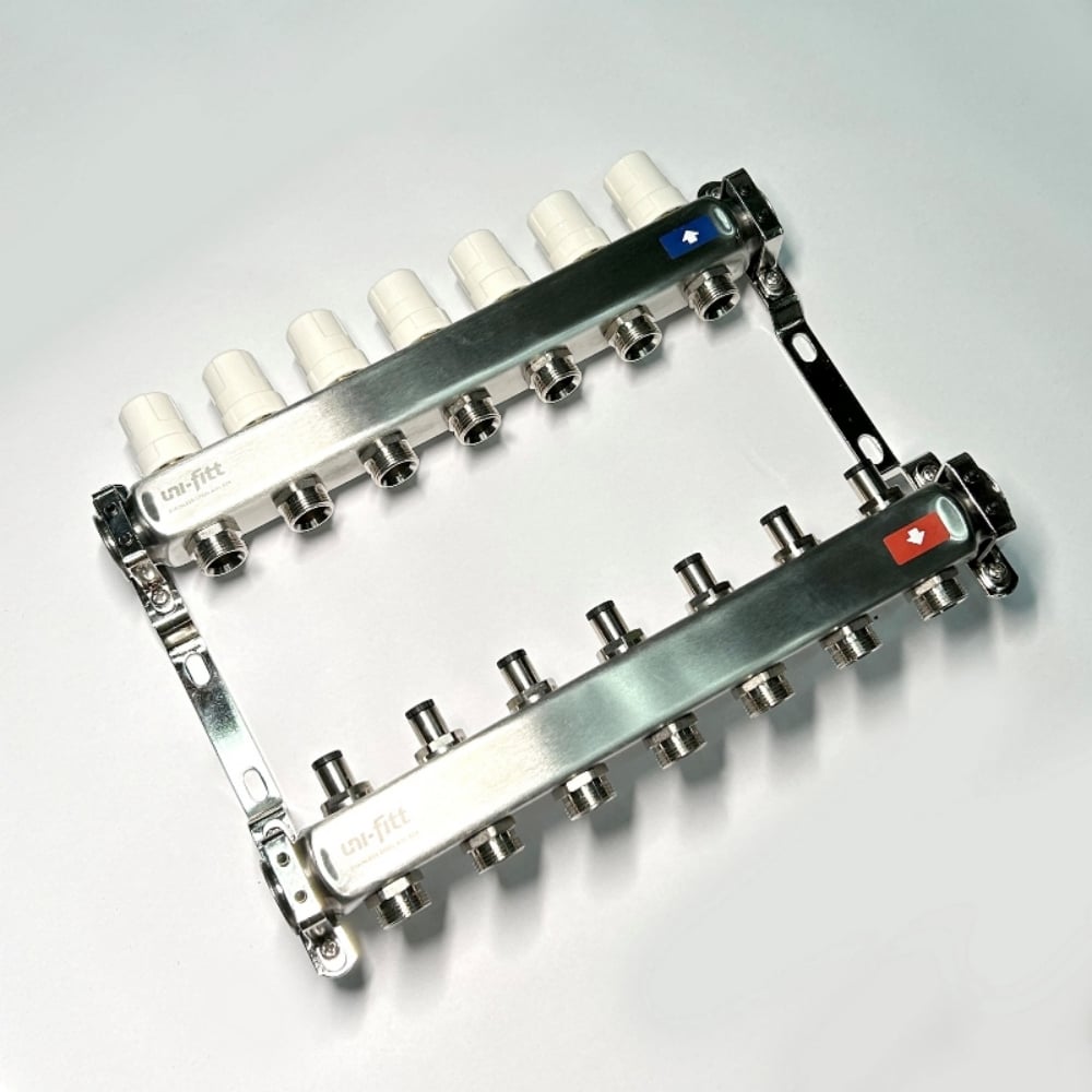 Изображение товара Коллекторная группа Uni-Fitt 1x7 выходов 3/4 для систем отопления