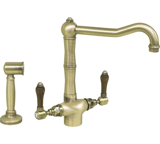 Изображение товара Смеситель для кухни ALVEUS Nicolazzi El Capitan WS, с душем и дер.ручками (бронза), 1406WSAG79