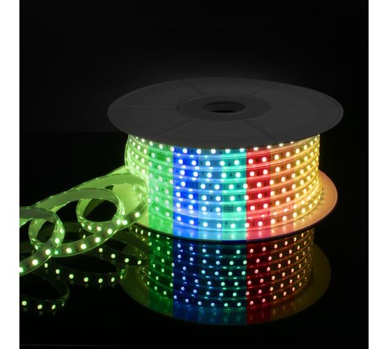 Изображение товара Светодиодная лента Elektrostandard LS002 RGB 220V 11W 60Led 5050 IP65 мульти 50м a053641