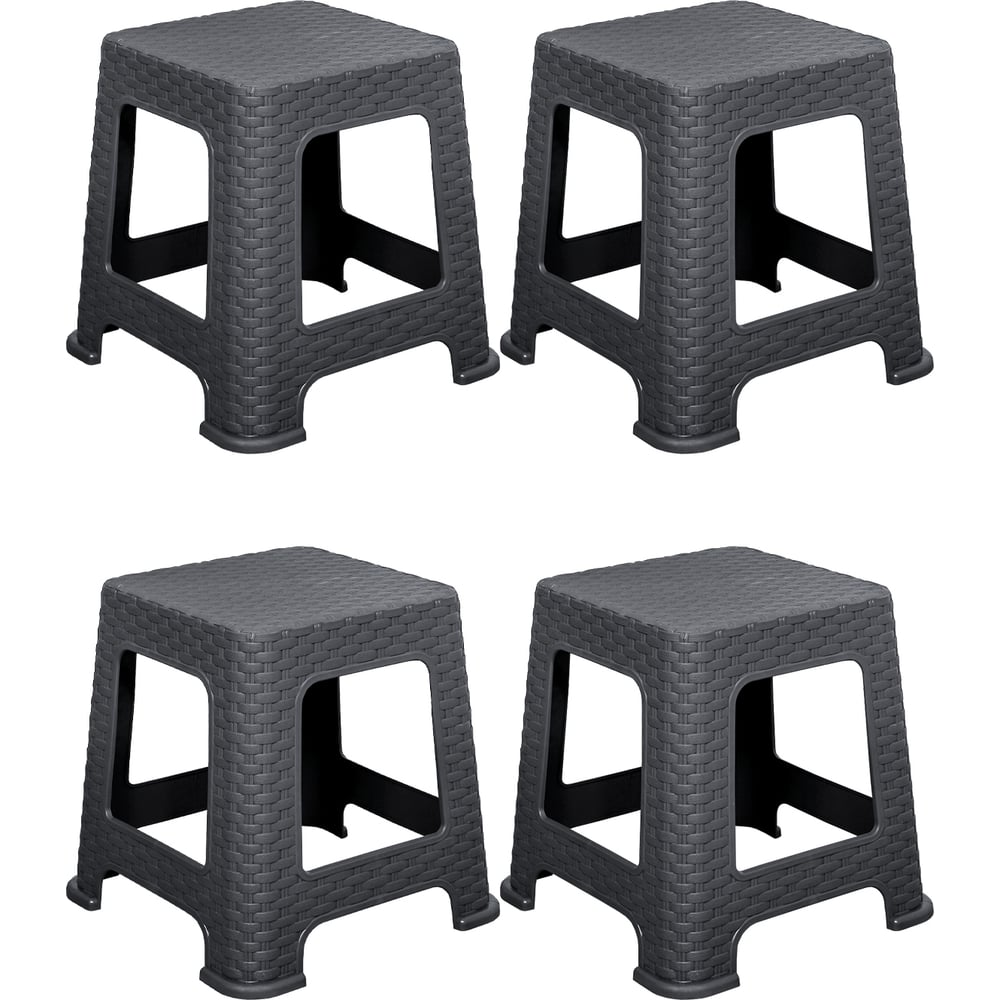 Изображение товара Набор табуретов Violet Ротанг 33 см серые 4 шт набор для дома и улицы