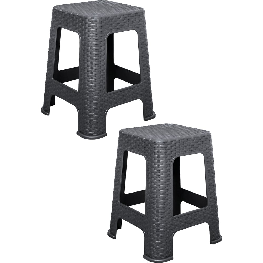 Изображение товара Табурет Violet Ротанг h45 см, серый, 2 шт N-Tab/2-2202-18
