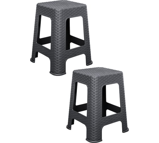 Изображение товара Табурет Violet Ротанг h45 см, серый, 2 шт N-Tab/2-2202-18