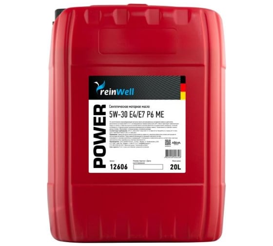 Изображение товара Моторное масло ReinWell POWER P6 ME 5W-30 Е4/Е7 (20л) 12606