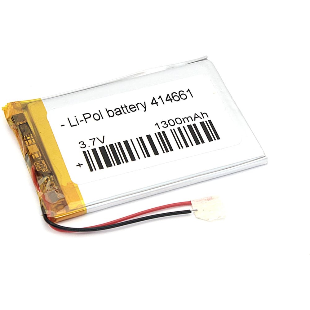 Изображение товара Аккумулятор AMPERIN Li-Pol 3.7V 1300mAh 2pin 4.1*46*61мм