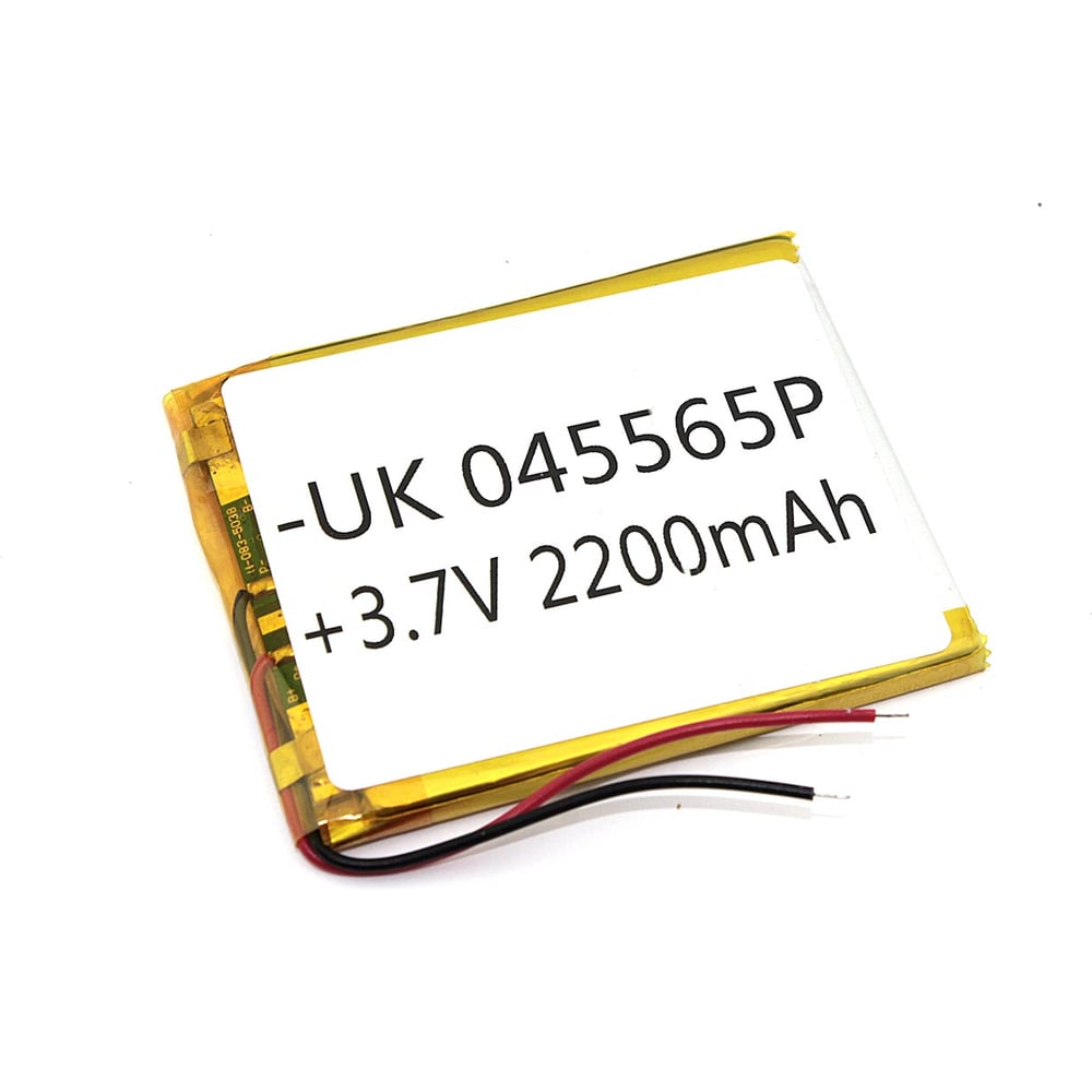 Изображение товара Аккумулятор литий-полимерный AMPERIN 2200mAh 3.7V 2pin 65x55x4мм