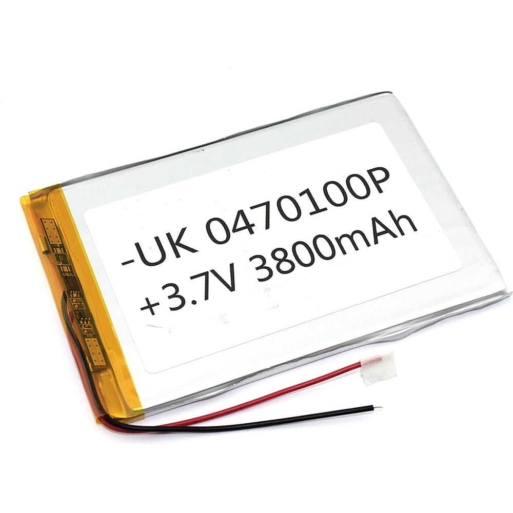 Изображение товара Аккумулятор AMPERIN Li-Pol 3800mAh 3.7V 4x70x100мм 2pin для электроники