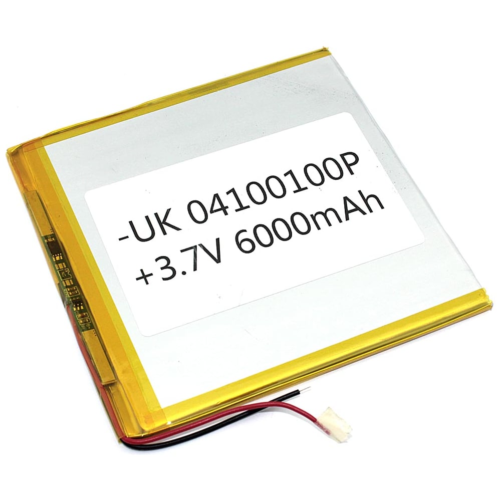 Изображение товара Аккумулятор AMPERIN Li-Pol 6000мАч 3.7V 100x100мм 2pin для гаджетов