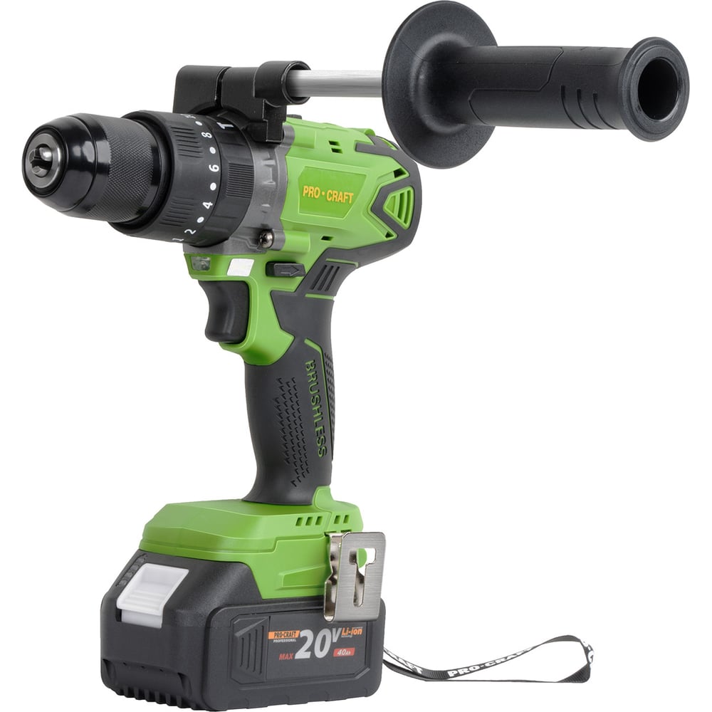 Изображение товара Аккумуляторный шуруповерт PROCRAFT PA18BL 20В 50Нм с 2 АКБ и кейсом