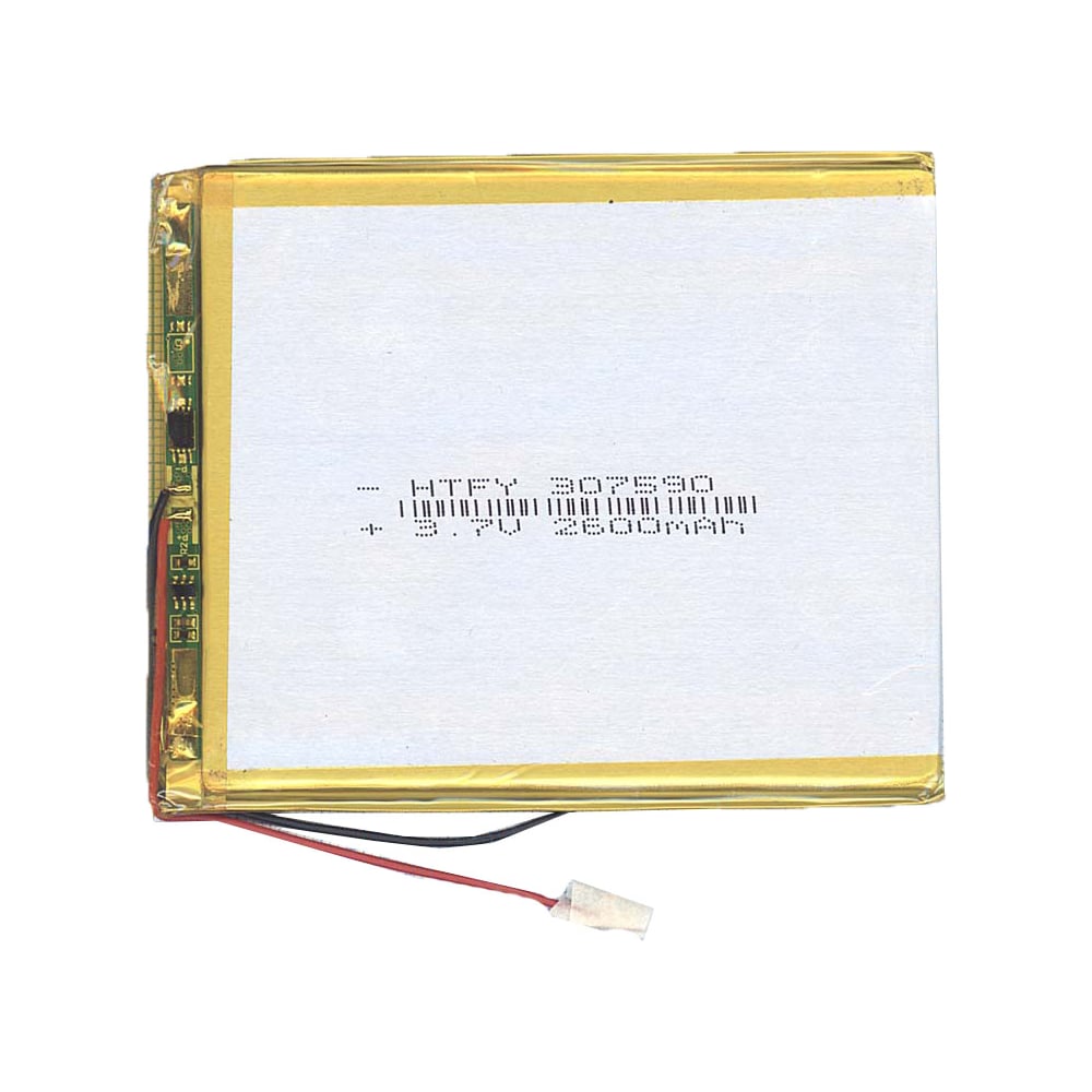 Изображение товара Аккумулятор AMPERIN Li-Pol 3.7V 2600mAh 75x90мм 2pin для устройств